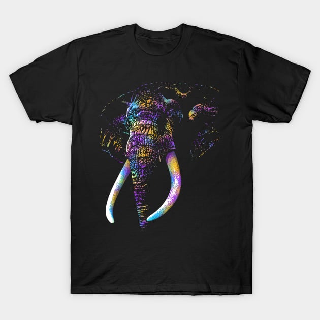 Artistic Colorful African Elephant T-Shirt by albertocubatas